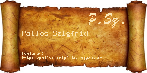 Pallos Szigfrid névjegykártya